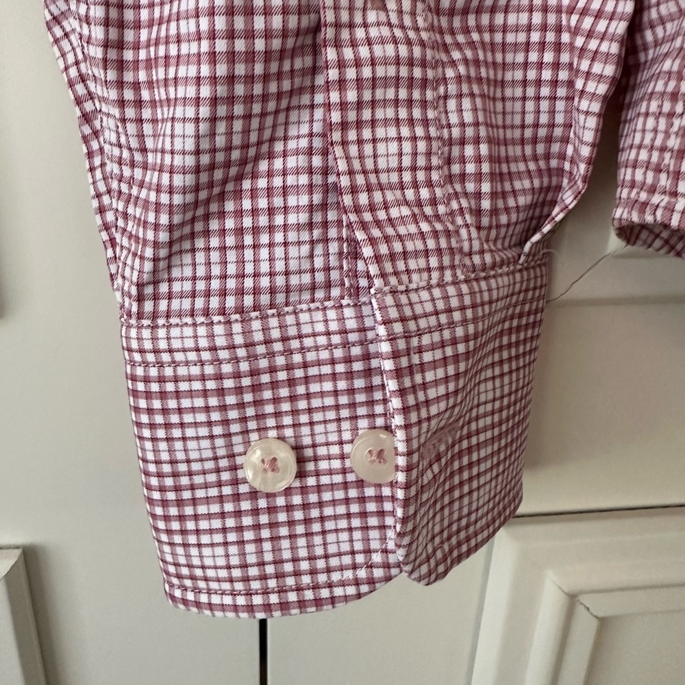 UNTUCKit Beckman Red Plaid Slim Fit Button Down, Size Small - Picture 7 of 11